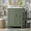 Meuble-lavabo de salle de bain avec lavabo en céramique, 1 porte à fermeture douce, armoire de rangement avec 2 tiroirs à fermeture douce
