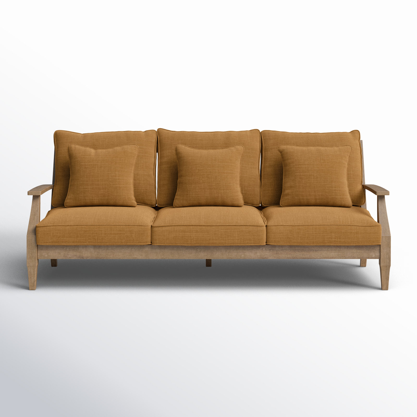 Samya 82" Eucalyptus Patio Sofa, Black/White