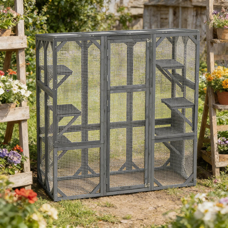 Enclos pour animaux de compagnie, grand lit en bois