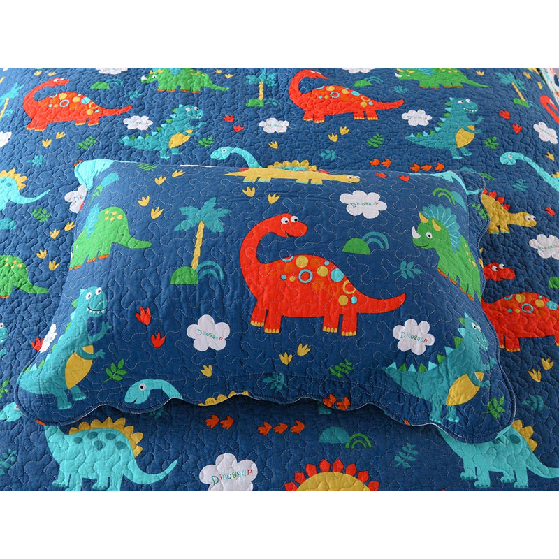 P-kl1804 Dinosaur Quilt Cotton Abstract Quilt, Twin Quilt + 1 Sham