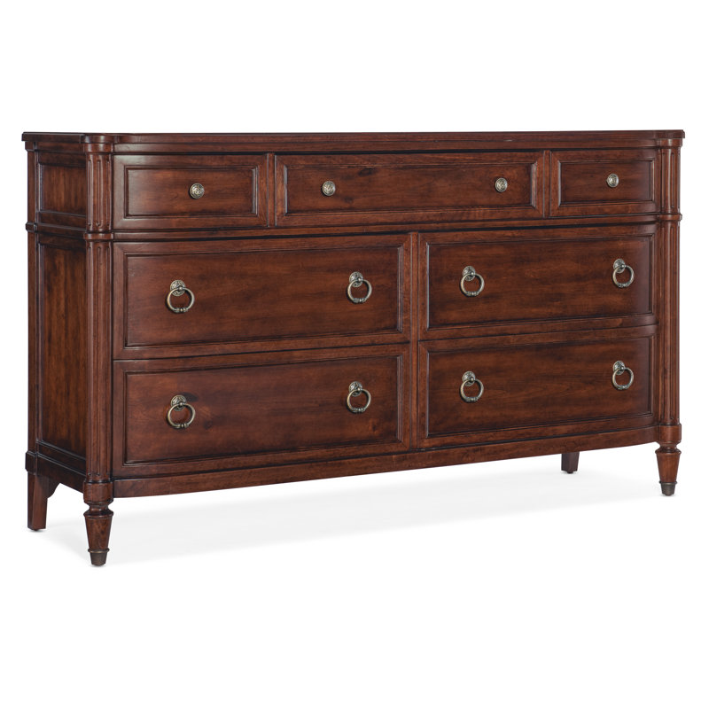 Maraschino Cherry Coastal 7-Drawer Dresser with Soft Close