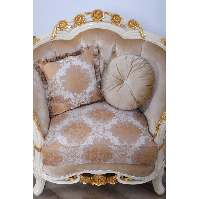 Fauteuil de 52 po de large Valentine, Polyester beige