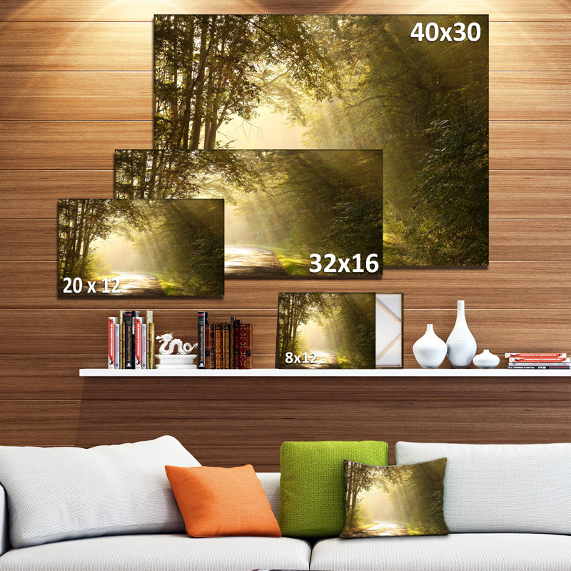 «Bright Sunlight in Fall Forest», reproduction de photo sur toile tendue, H 20 po x l 20 po x P 1 po