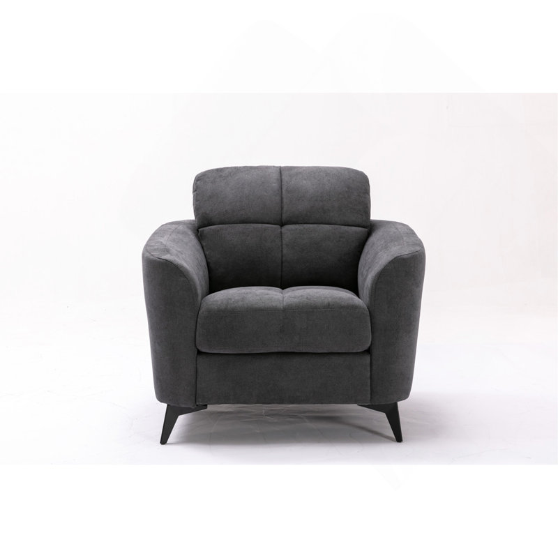 Chaise en tissu 39 po gris