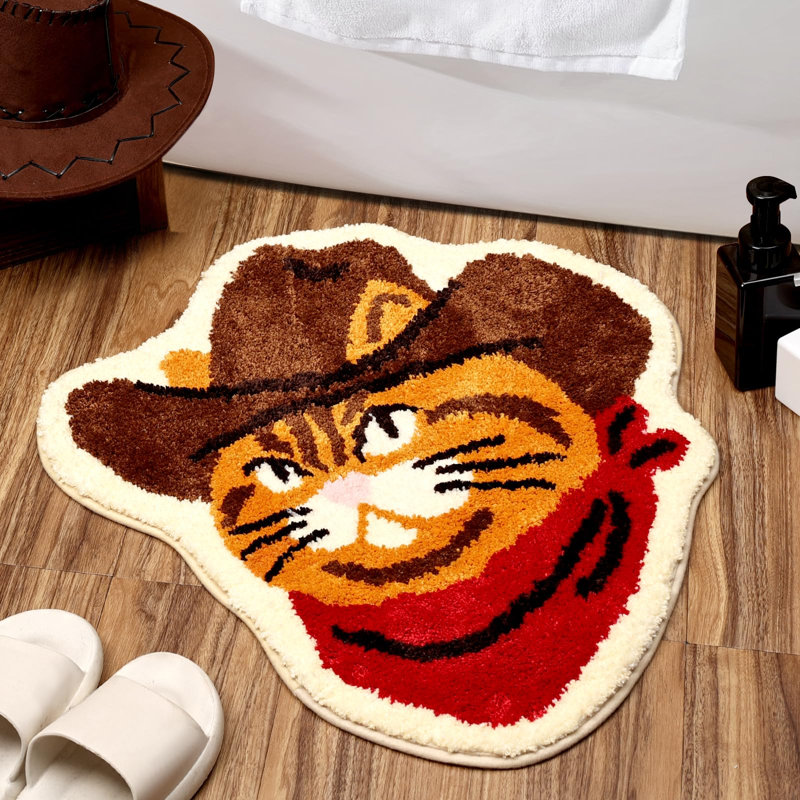 Tapis de bain pour chat Tapis de bain Western antidérapant avec tapis de bain Western