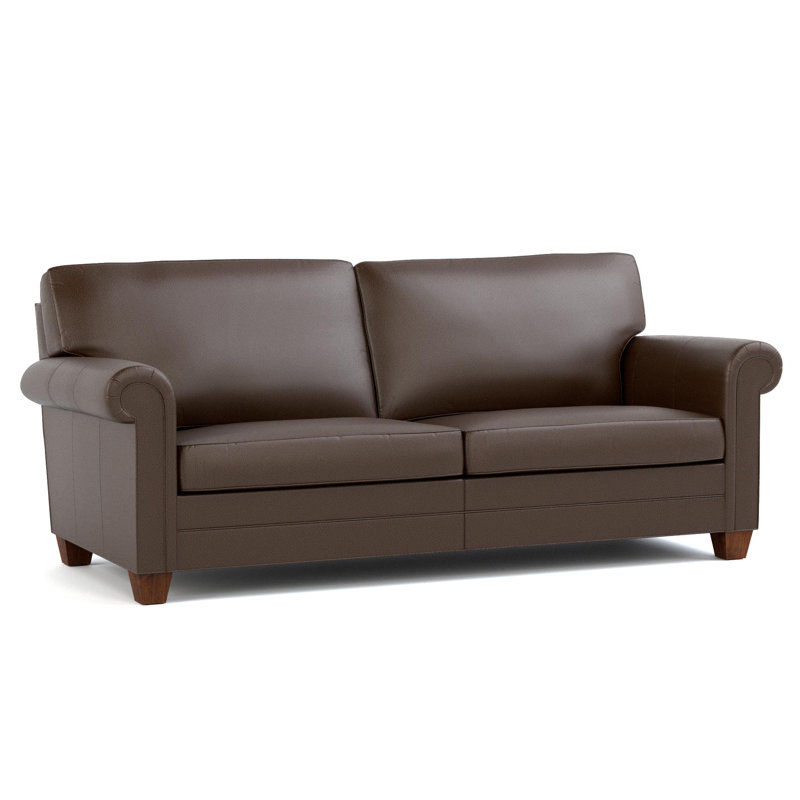 Causeuse Arlington, Cuir véritable Weston fudge