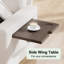 Canapé-lit modulaire en L 7 pièces avec lit escamotable, repose-pieds, dossier réglable, charge USB, éclairage à DEL et table d'appoint - Chenille beige (assemblage sans outil)-619385616