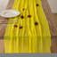 Chemin de table d'été en mousseline jaune de 3 mètres (120 pouces) pour la décoration de fête et de maison