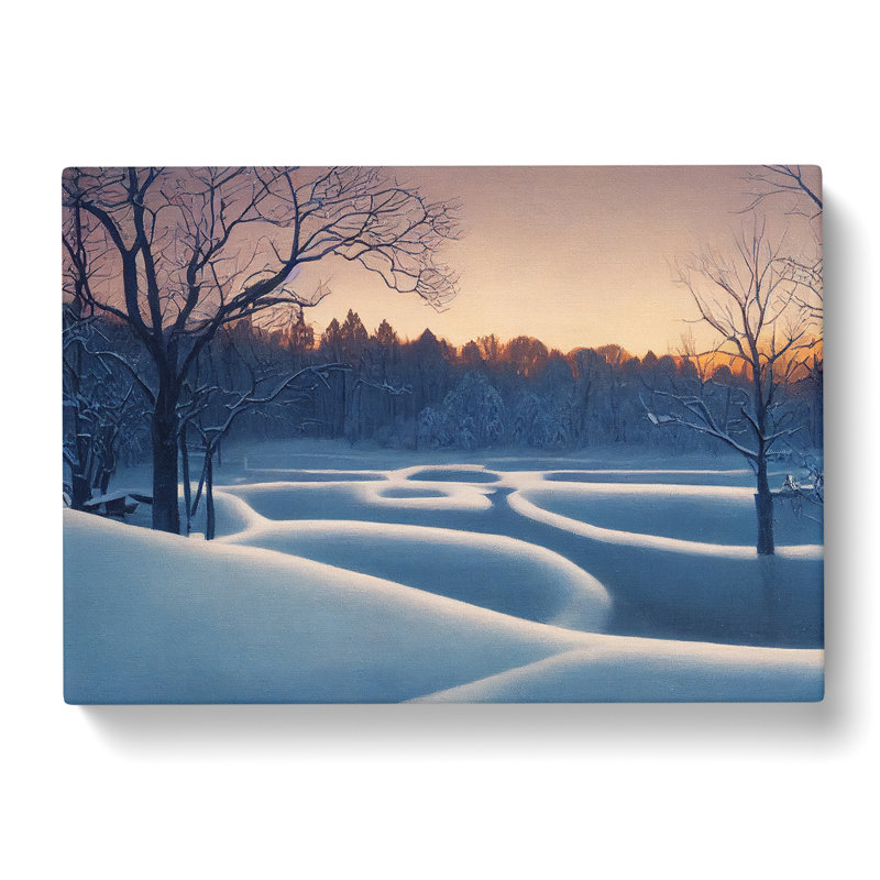 XXX-H1022-WF-10188X Winter Forest Landscape Vol.4 - Wrapped Canvas Painting, 35cm H x 50cm W x 3cm D
