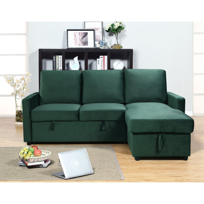 Manha 3 Seater Sofa Bed, Green