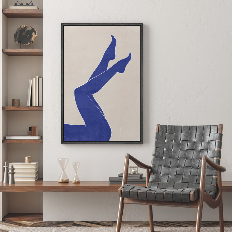 «Legs Blue Simple Minimalist», impression encadrée de décorations murales pour chambre à coucher, Noir, noir, noir, noir