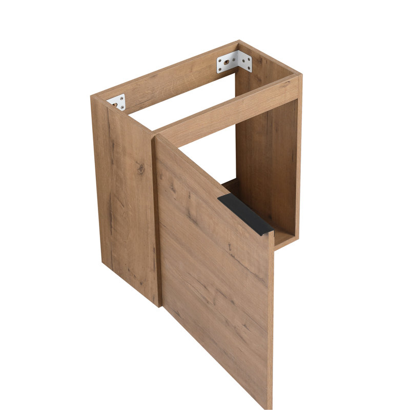 Meuble-lavabo de 18 po avec lavabo en résine et porte à fermeture en douceur - Beauté contemporaine Vaste option de rangement en contreplaqué