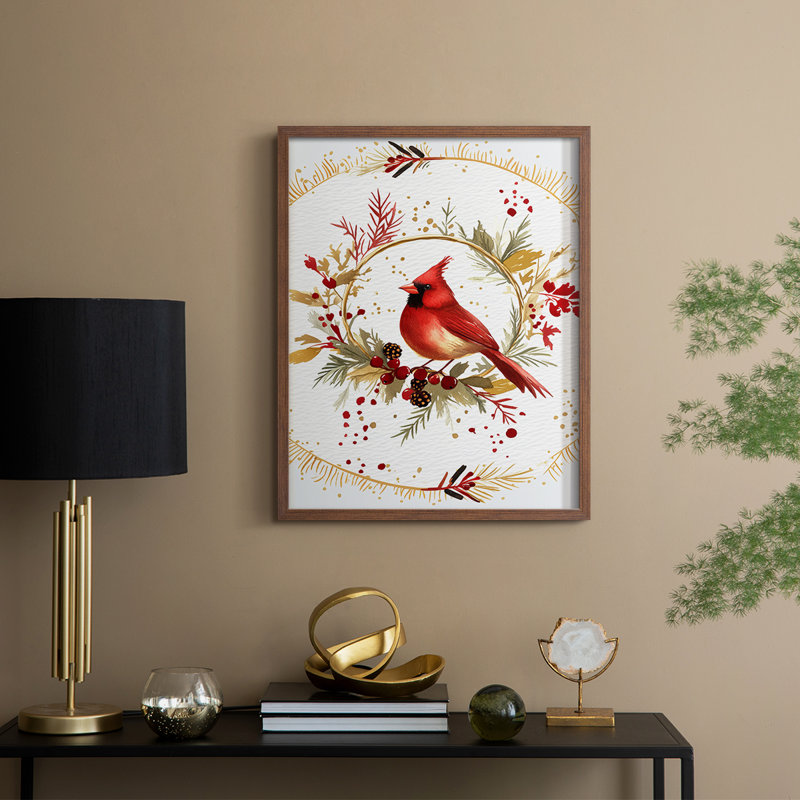 Reproduction d'art encadrée, Noël massif, H 15 po x l 12 po, Noyer