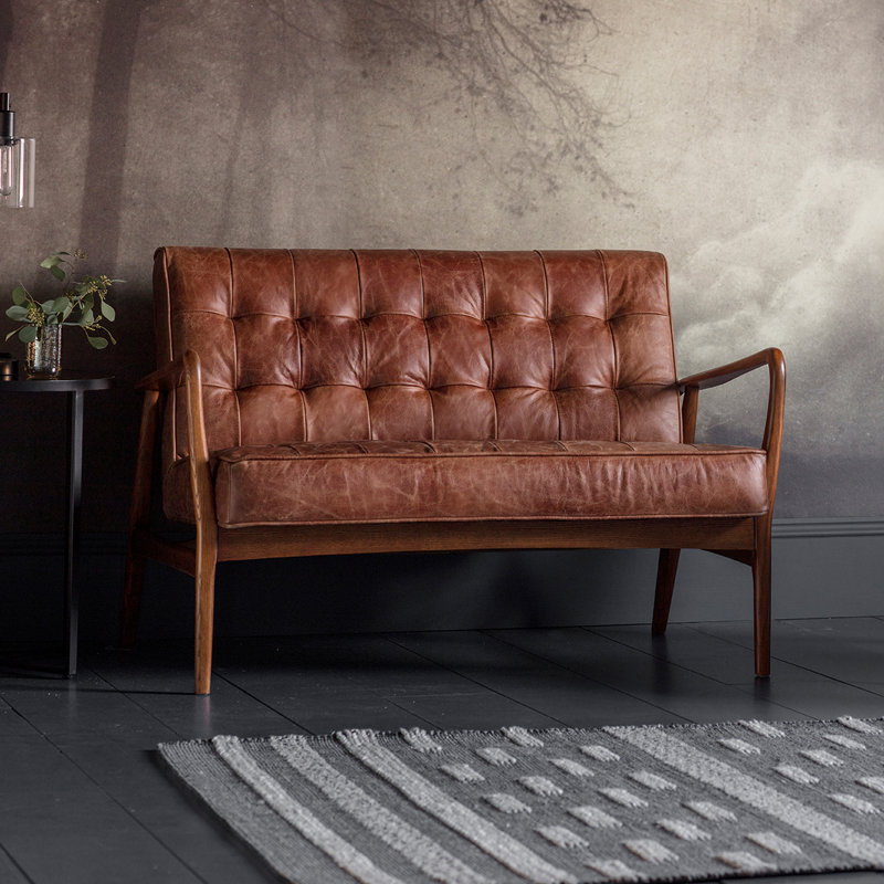 Castlewood 2 Seater Top Grain Leather Loveseat