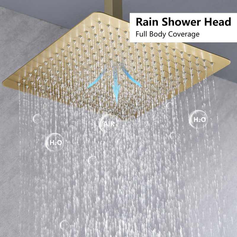 Shower System, Brushed Gold