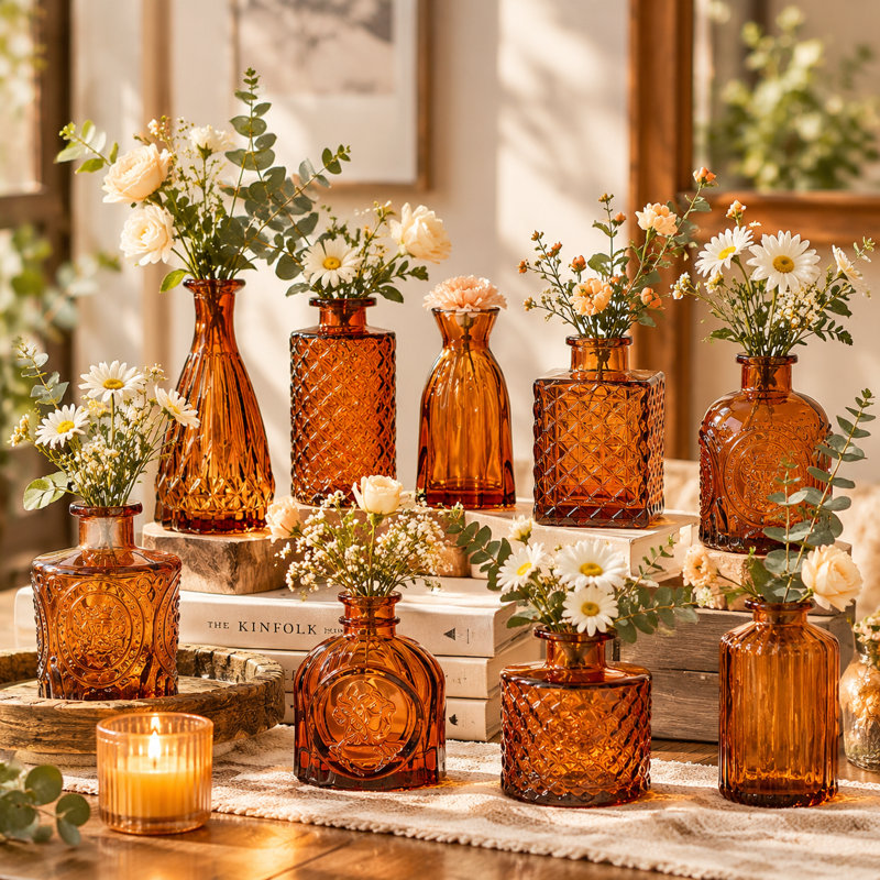 Ensemble de 12 vases en verre