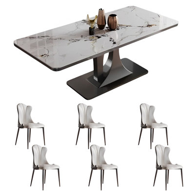 Ensemble de table de salle à manger rectangulaire et chaises