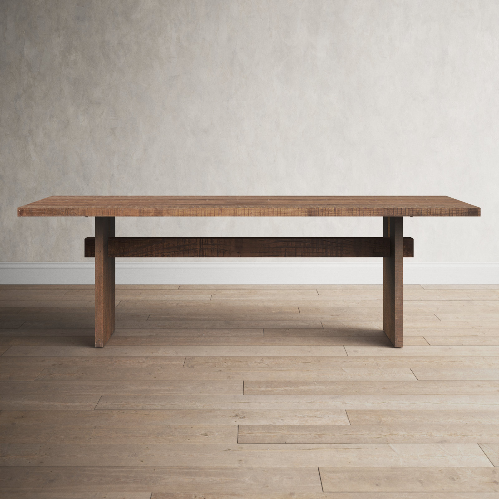 Extra Wide Reclaimed Wood Dining Table & Bench