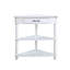 Console de rangement en coin en bois massif 33 pouces avec rangement à 3 niveaux, pieds en bois massif, blanc-1731717173