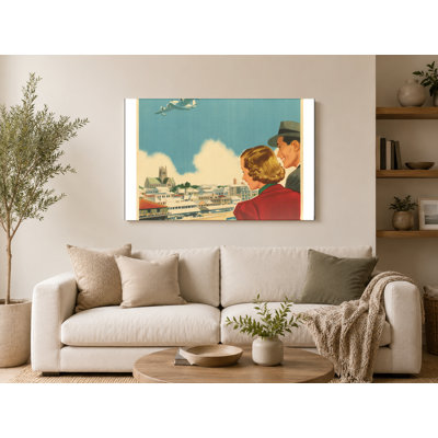 «Bermuda By Air Or Sea 1930s», art rétro sur toile, affiche de voyage