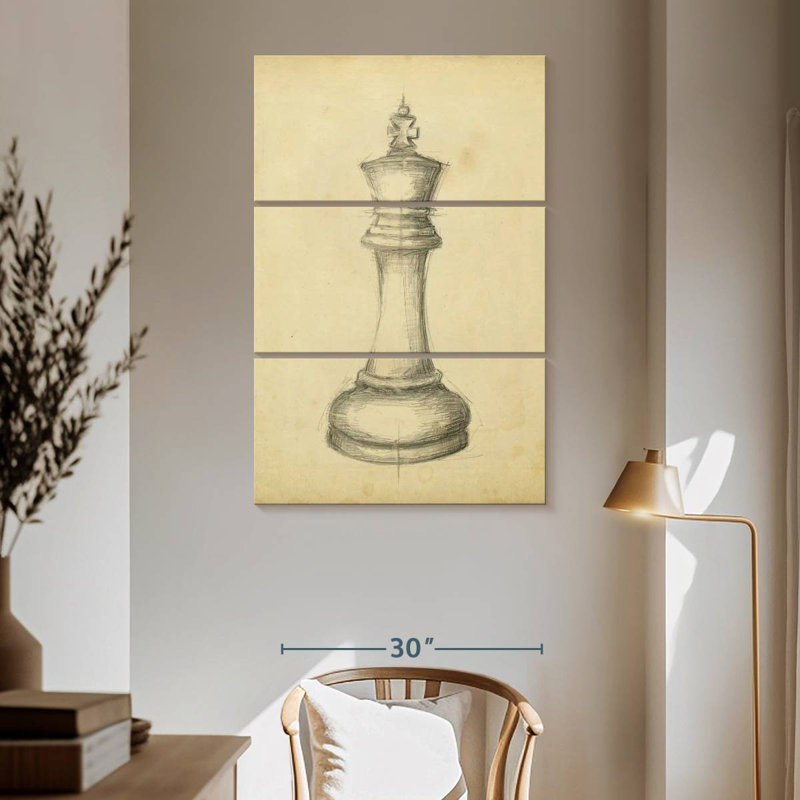Senne Antique Chess I, H 65 po x l 42 po