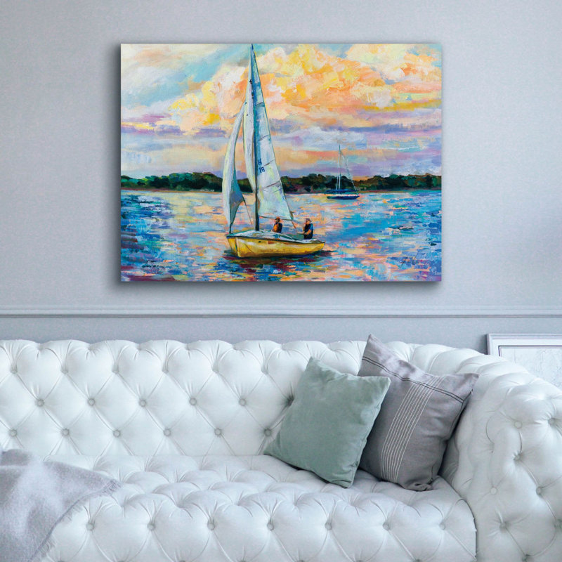 «Sunday Sail» par Jeanette Vertentes, art mural sur toile, H 40 po x l 54 po x P 1,5 po