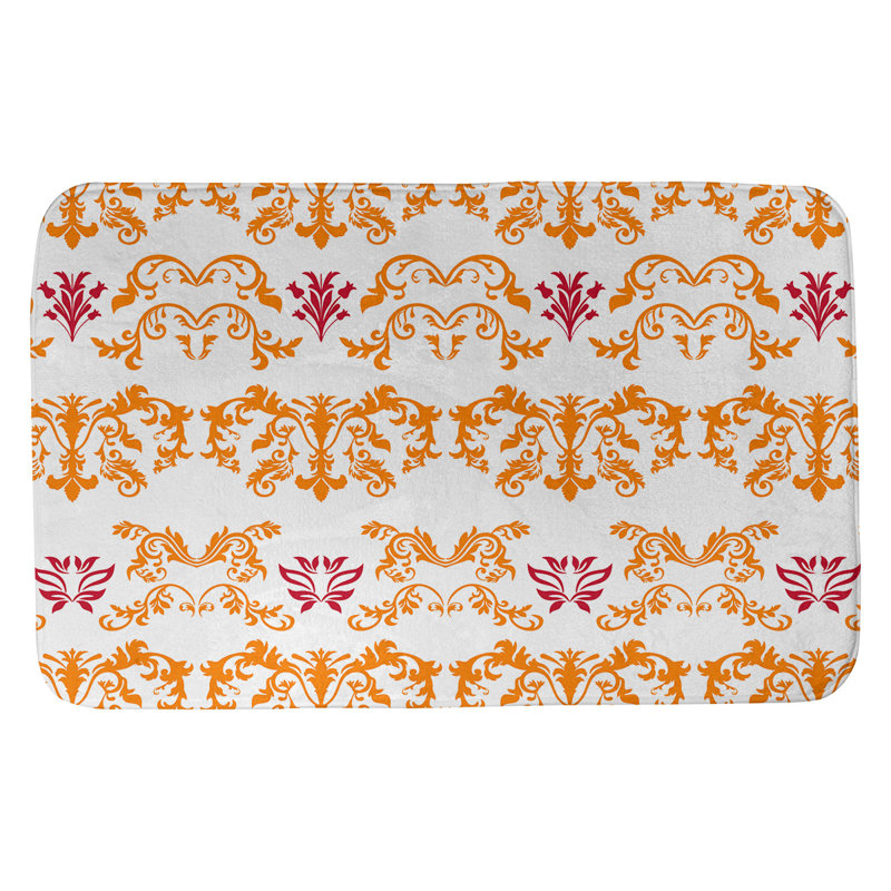 Tapis pour salle de bain Tampa Bay Football Baroque, Orange / blanc / rouge, l 21 po x L 34 po