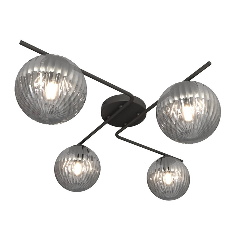 Danetta Flush Mount, Matte Black/Graphite