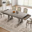 Table de salle à manger en bois pour 6 à 8 personnes avec 2 grands tiroirs, table de salle à manger de style campagnard rectangulaire de 71 po de long et plateau de table épais, cadre robuste, pour grande famille, coin repas, bureau-1279758141