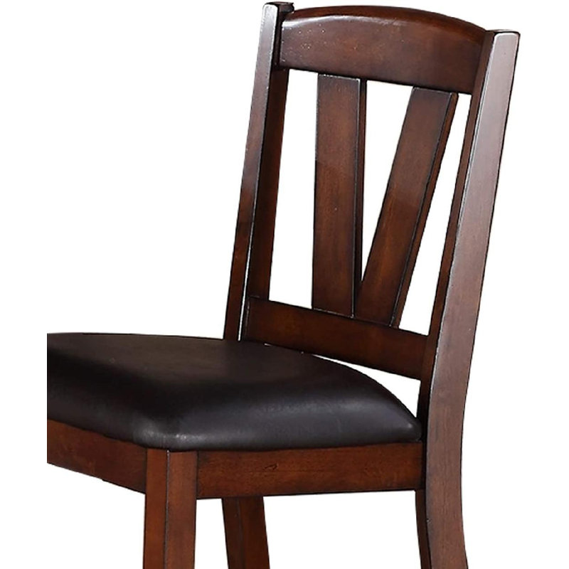 Chaise d'appoint rembourrée à dossier en lattes brun
