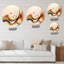 «Burnt Orange Waves Abstract V - Abstract Minimalisme», art mural rond sur métal-1429935848