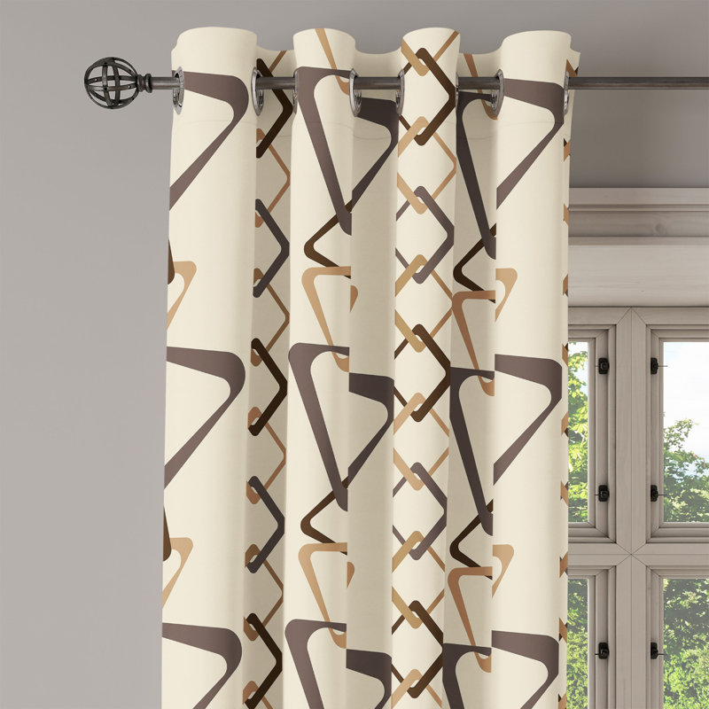 Red Barrel Studio®, œillets abstraits, losanges, formes, taupe, caramel et champagne, L 50 po x L 108 po
