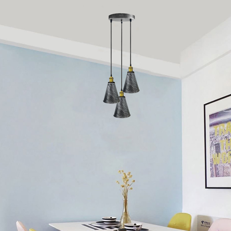 Lombardo 3 - Light Cluster Pendant, Brushed Silver