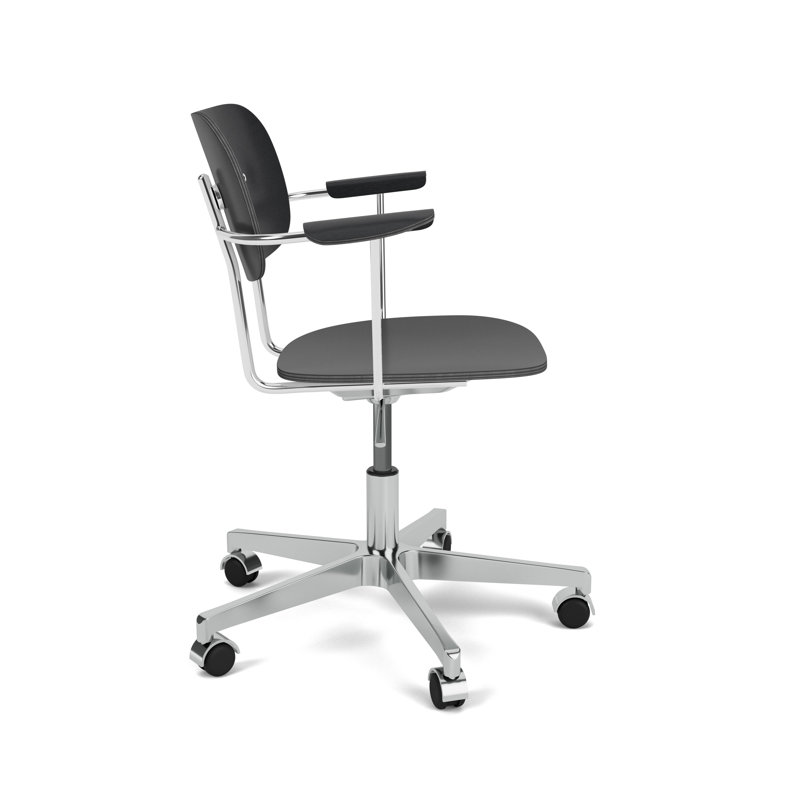 Co Swivel Task Chair, Black Oak/Silver