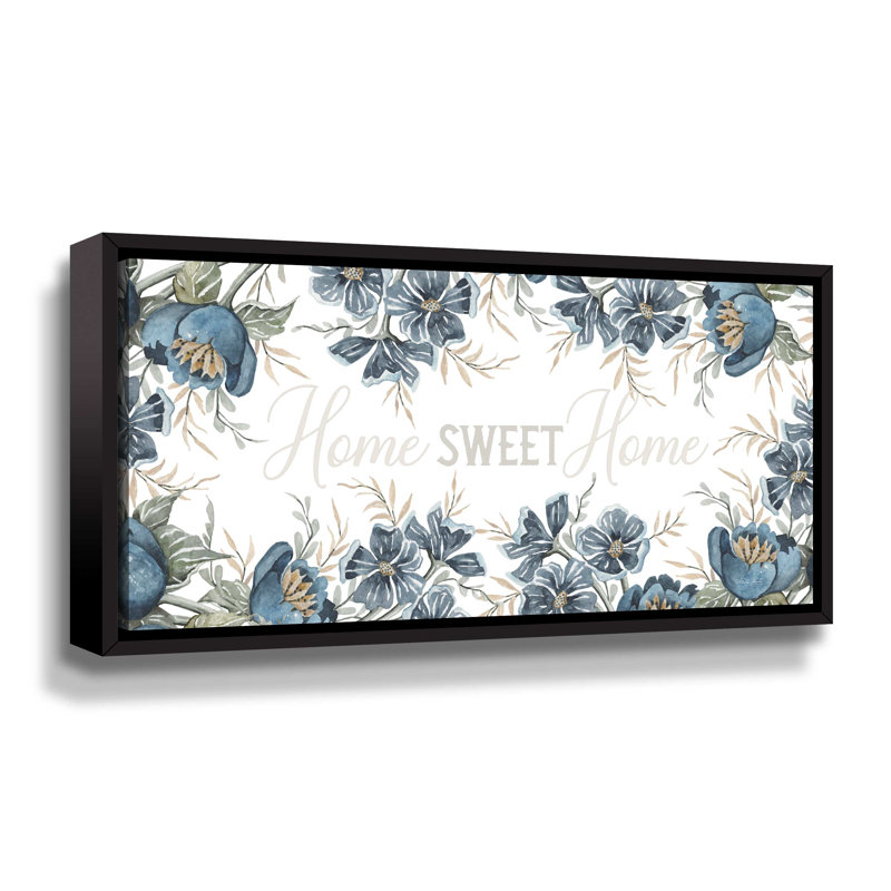 Home Sweet Home - Impression sur toile, Toile à cadre flottant noir, H 6 po x l 12 po x P 2 po