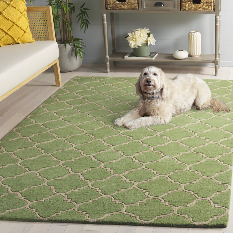 Carolene Hand Tufted Wool Geometric Rug, Rectangle 5' x 8'