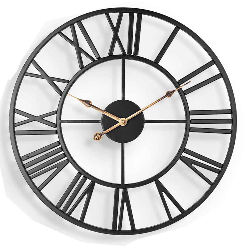 Abdulmajeed Metal Wall Clock, Black