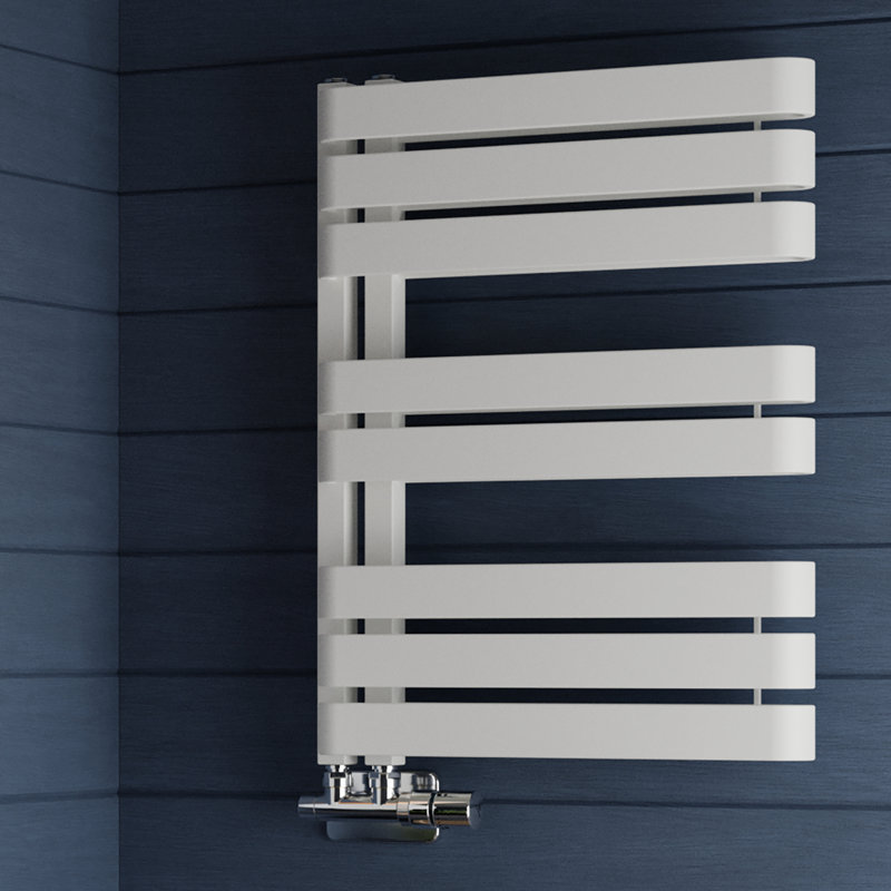 Warp S, Heated Towel Rail, White, 65.5cm H  x 50cm W x 11.2cm D