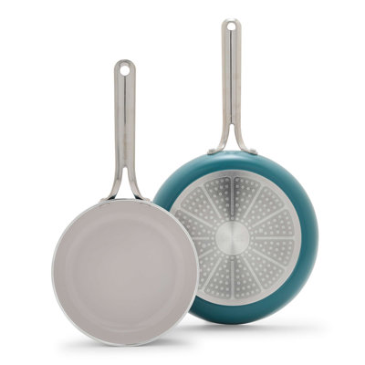GreenPan Nova 8in and 10in 2 Piece Frying Pan Skillet Set, Healthy Ceramic Nonstick, PFAS-Free, Induction Suitable, Dishwasher and Oven Safe
