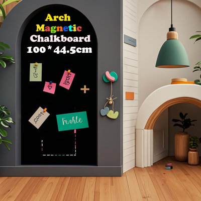 Magnetic Chalkboard Wall Arch Decal 39.3"x17.5" Contact Paper Peel and Stick