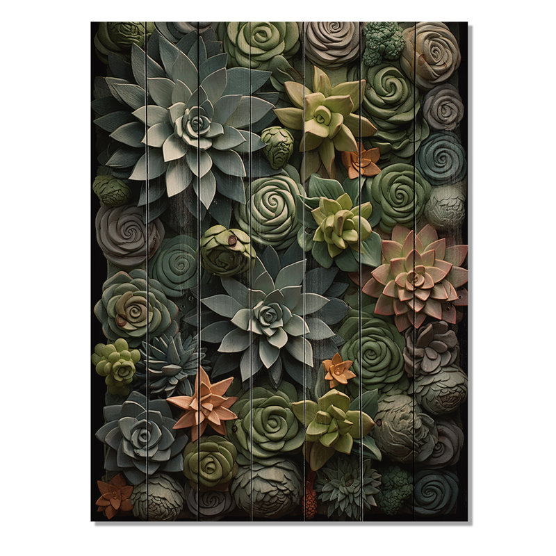 Marius - Décoration murale en bois floral sur bois de pin naturel, H 40 po x l 30 po