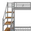 Lit superposé simple au-dessus de double avec lit gigogne et escalier-498297148
