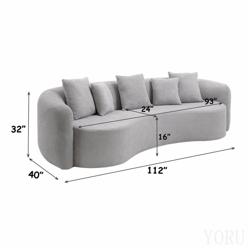 Lit superposé gris avec 5 coussins décoratifs
