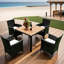 Elvire 4 - Person Acacia Patio Dining Set with Square Table , Cushions Included