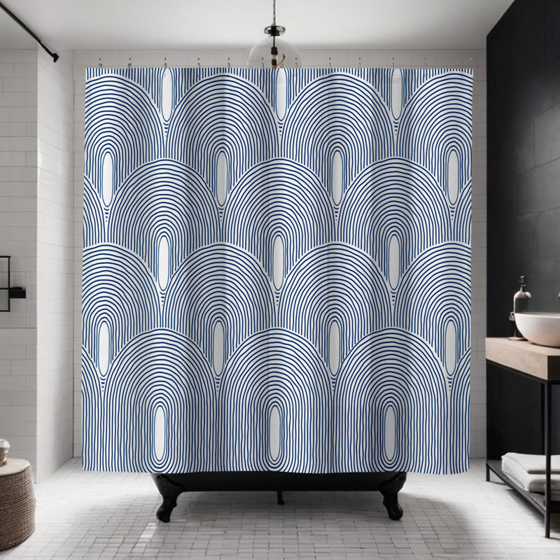Coco Shower Curtain, Navy Blue