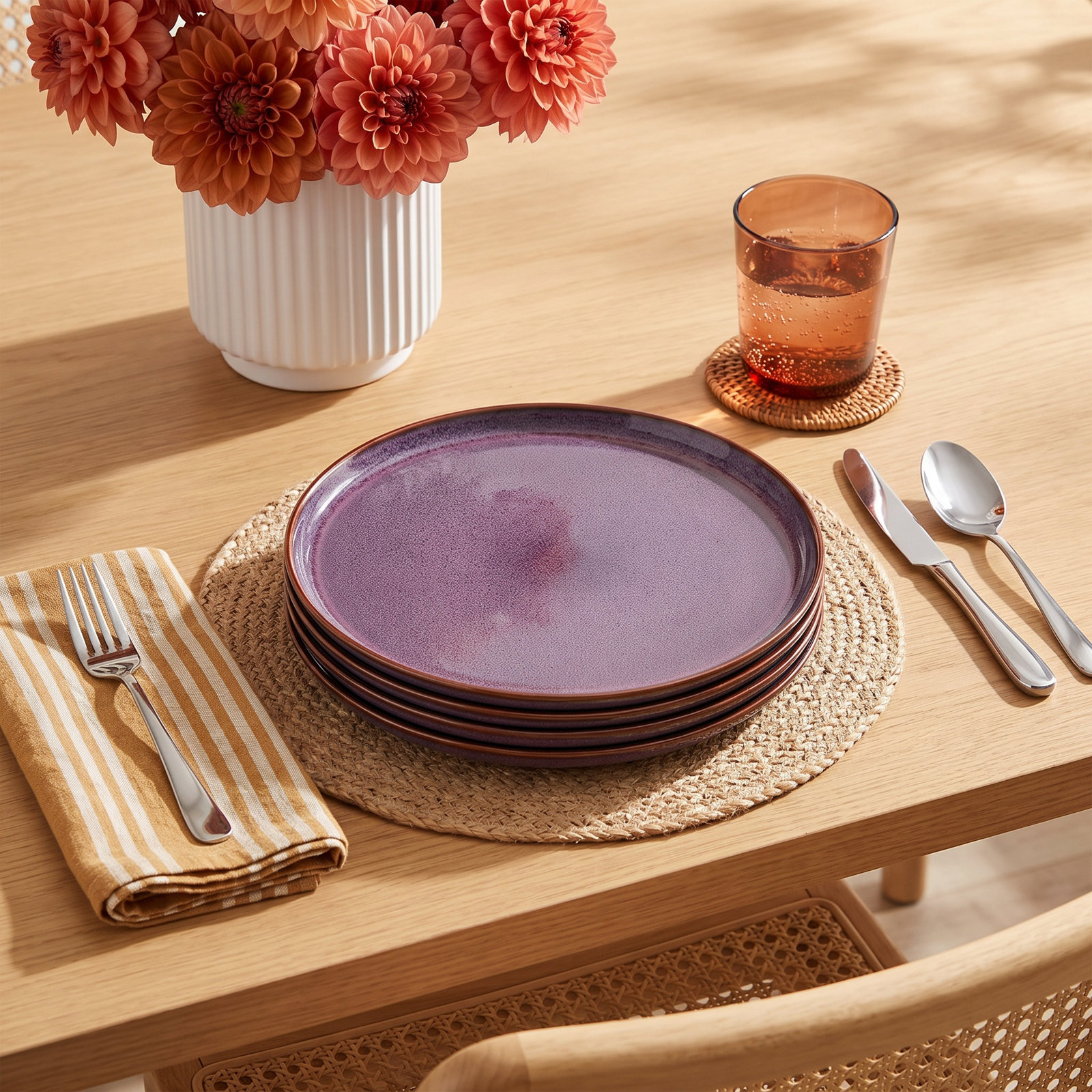 10" Ceramic Dinner Plate, Purple