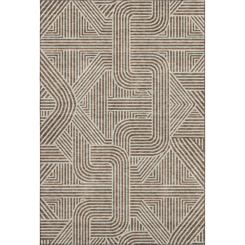 Premium Machine Washable Prisco Brown Rug, Rectangle 8' x 10'