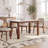 Mid-Century Modern Rectangular Dining Table, 63 Inch White Sintered Stone Top with Walnut Frame