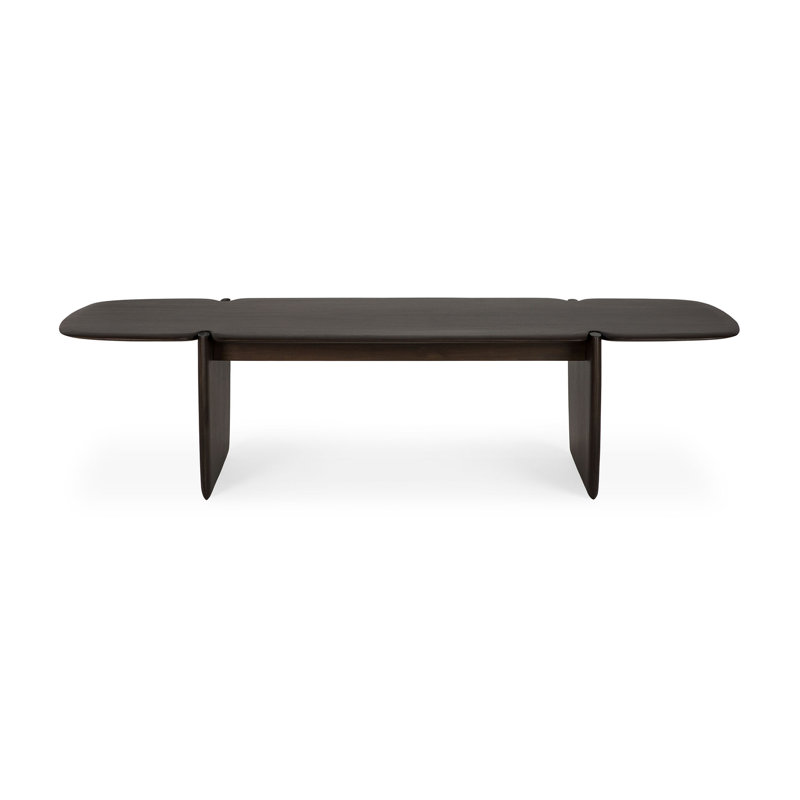 Pi Solid Wood Coffee Table, Dark Brown