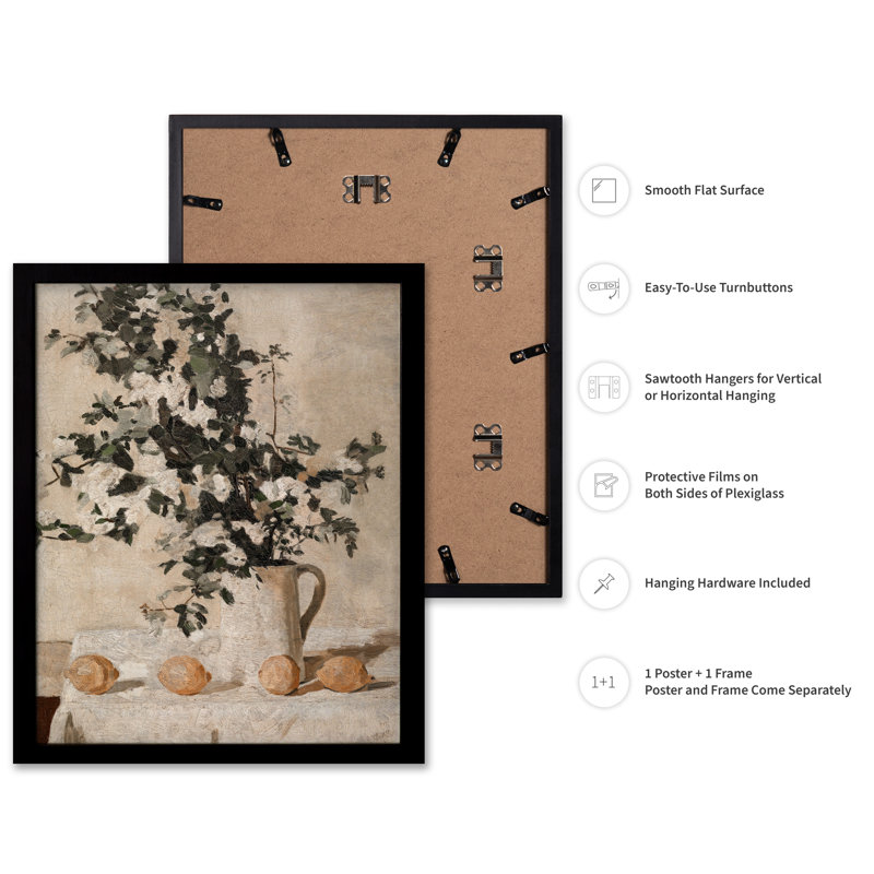 Fleurs et citrons, Black Framed, Poster, 11"H x 14"W